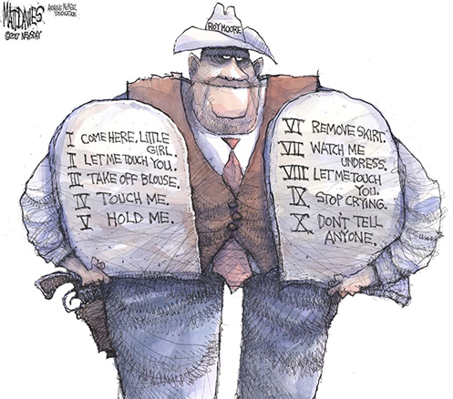 Political Cartoon of Roy Moore